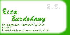 rita burdohany business card